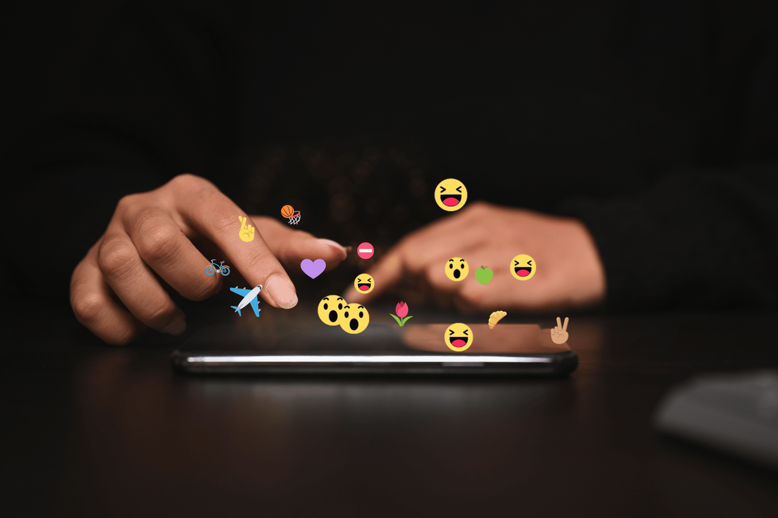 Phone with emojis