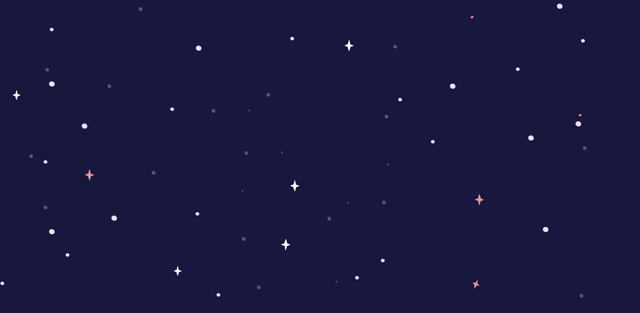 Illustration of a starry night sky with scattered stars on a dark background.