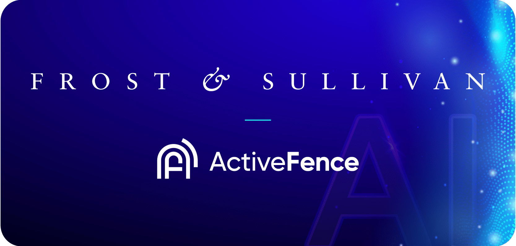 Frost & Sullivan and ActiveFence branding with AI-themed design.