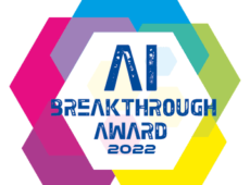 AI Breakthrough Award 2022 logo with colorful geometric shapes.